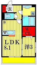 レガーメ 1階1LDKの間取り