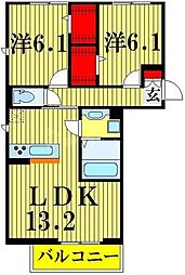 センシーロ柏の葉 3階2LDKの間取り