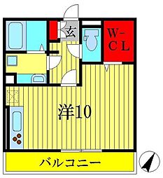 メゾンド　ベリタス 1階ワンルームの間取り