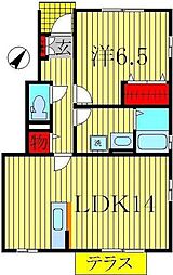 フェルミエ 1階1LDKの間取り