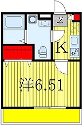 MQuarto柏III 1階1Kの間取り