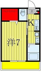 （仮称）キャメル柏の葉キャンパス7A 1階1Kの間取り