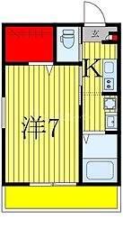 （仮称）キャメル柏の葉キャンパス7A 2階1Kの間取り