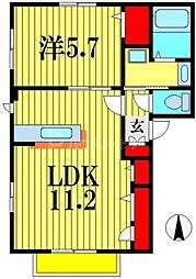 メゾンＭＤ 1階1LDKの間取り