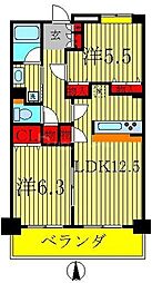 ウィンベル我孫子 4階2LDKの間取り
