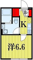 エテルノヴァローレ柏 3階1Kの間取り