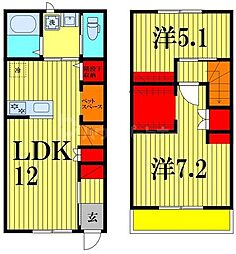 IRIE PAWS 2階2LDKの間取り