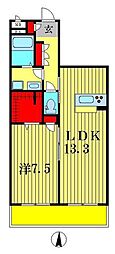 エルコリーヌ 1LDKの間取図画像