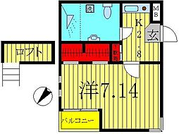 Forte柏2 1Kの間取図画像