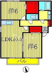 サンロイヤル 2LDKの間取図画像