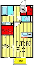 ラマージュおおたかの森 1LDKの間取図画像