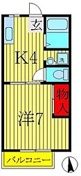 サンシティS 1Kの間取図画像