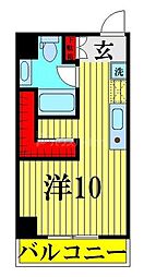 アートアパートメントインおおたかの森 ワンルームの間取図画像