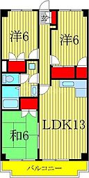 ランドフォレスト天王台1 3LDKの間取図画像