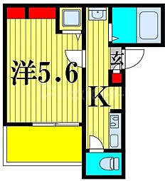 ラフィネ 1Kの間取図画像