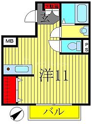 サンフラッツ・TN ワンルームの間取図画像