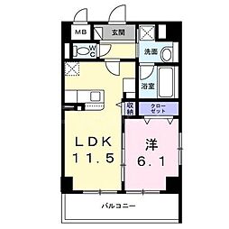 Y's STATE 天王台 1LDKの間取図画像