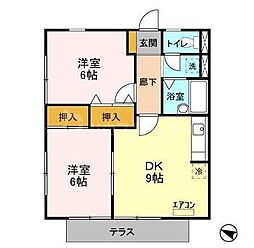 ハイム寿々 2DKの間取図画像