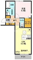 アステールピュールM 1LDKの間取図画像