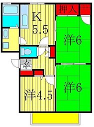 ベルウッド壱番館 3DKの間取図画像