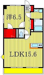 カシワ808タワー 1LDKの間取図画像