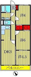 ファミール新柏 3DKの間取図画像