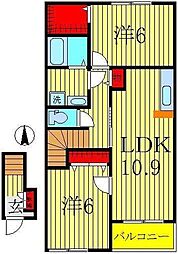 シオン3 2LDKの間取図画像