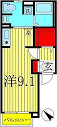 パインハースト ワンルームの間取図画像