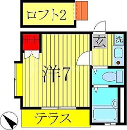 ルミエール1 1Kの間取図画像