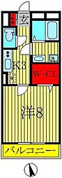 フォレストウインド 1Kの間取図画像