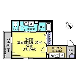 AJ南柏south5 1Kの間取図画像
