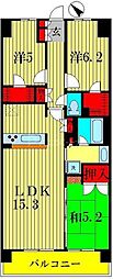 クレストフォルム柏サウスウイング 3LDKの間取図画像