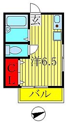 後藤ハイツ ワンルームの間取図画像
