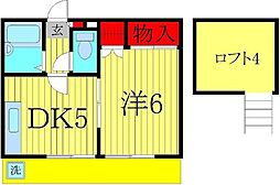 レオパレス南柏第13 1DKの間取図画像