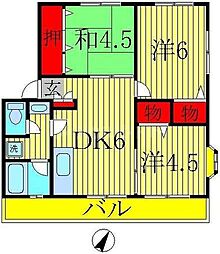 コーポラス13 3DKの間取図画像