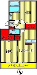 メゾンドシャルマン 2LDKの間取図画像
