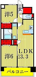クリオ柏 2LDKの間取図画像