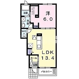 プリムローズ 1LDKの間取図画像