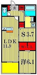 アンプルール 1SLDKの間取図画像