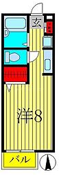 ベルデュール ワンルームの間取図画像