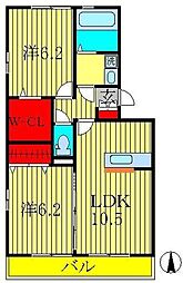 ラカーサフェリーチェ 2LDKの間取図画像