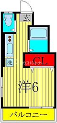 セブンハイツ 1Kの間取図画像