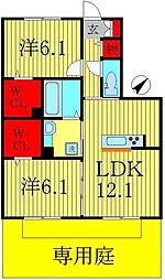 ルミナスおおたかの森 2LDKの間取図画像