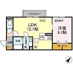 ティアラ3 1LDKの間取図画像