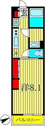 リブリ・N.M.K 1Kの間取図画像