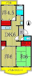 第二パールメゾン染谷 3DKの間取図画像