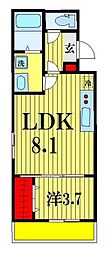 AJ南柏south3 1LDKの間取図画像