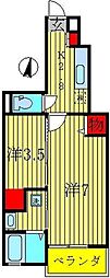 イルミナーレB 2Kの間取図画像