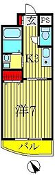 宇田川柏ビル 1Kの間取図画像