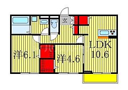 インペリアル 2LDKの間取図画像